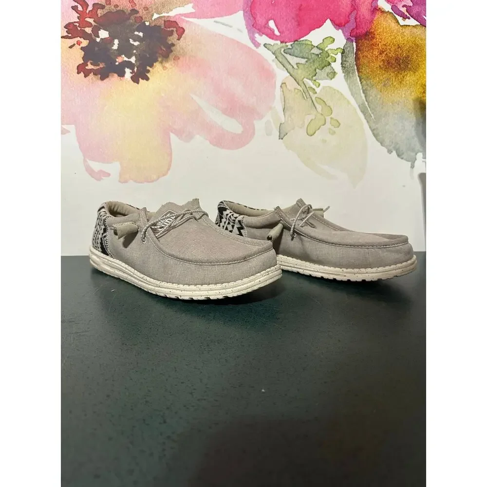 Hey Dude Men’s Wally Funk Magnetite Lace Up Lightweight Loafers Size 11